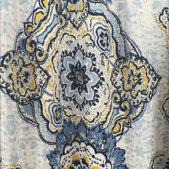 Style & Co. Blue and White Paisley Blouse Relaxed Fit - Picture 6 of 8